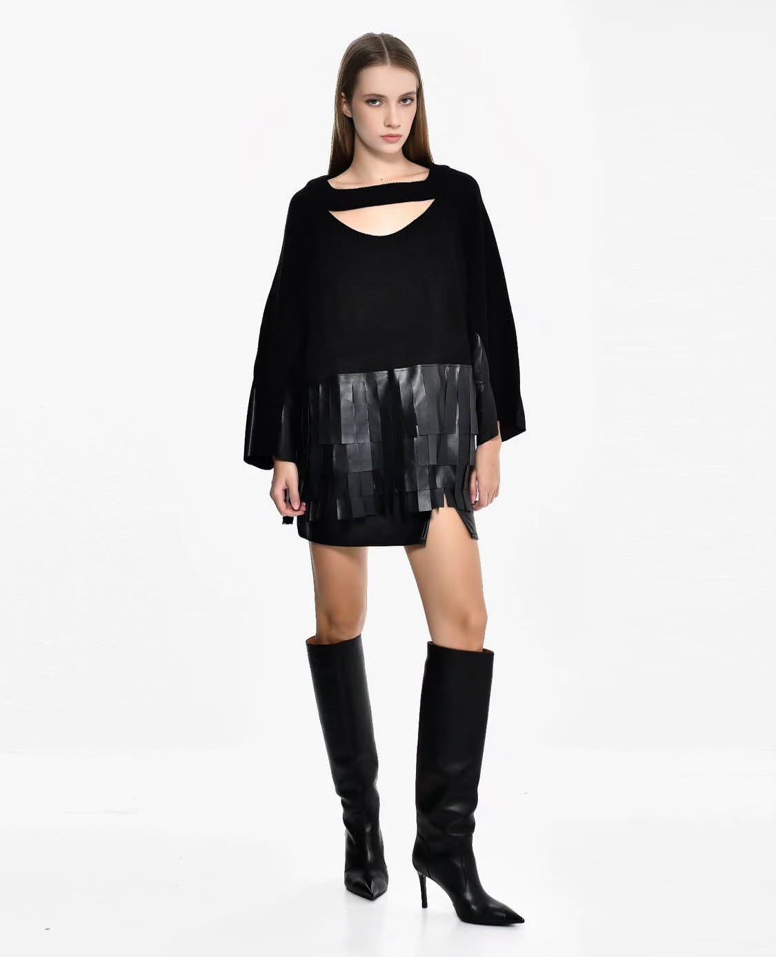 The Leather Fringe Sweater