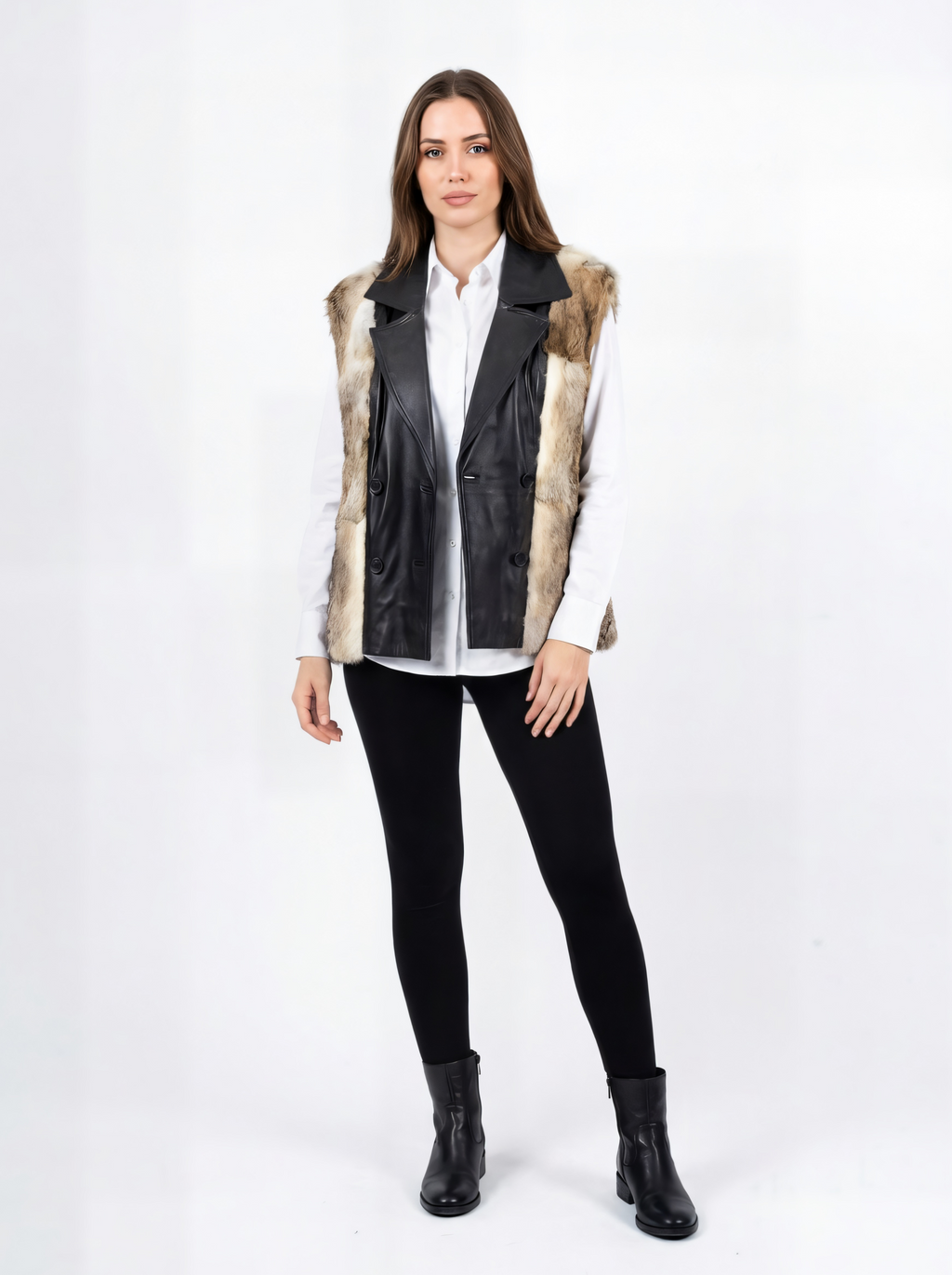 Natural Leather & Fur Jacket