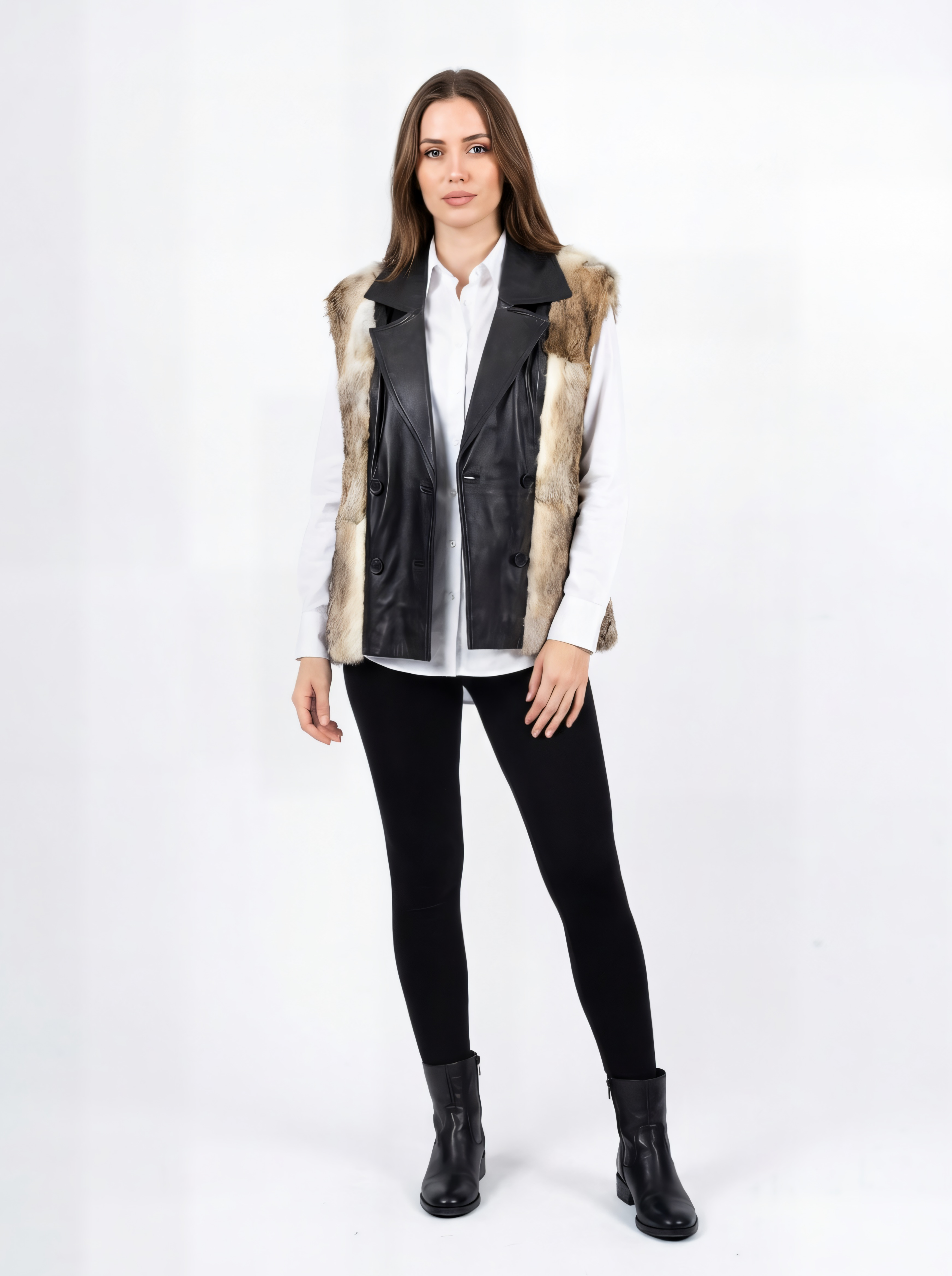 Natural Leather & Fur Jacket