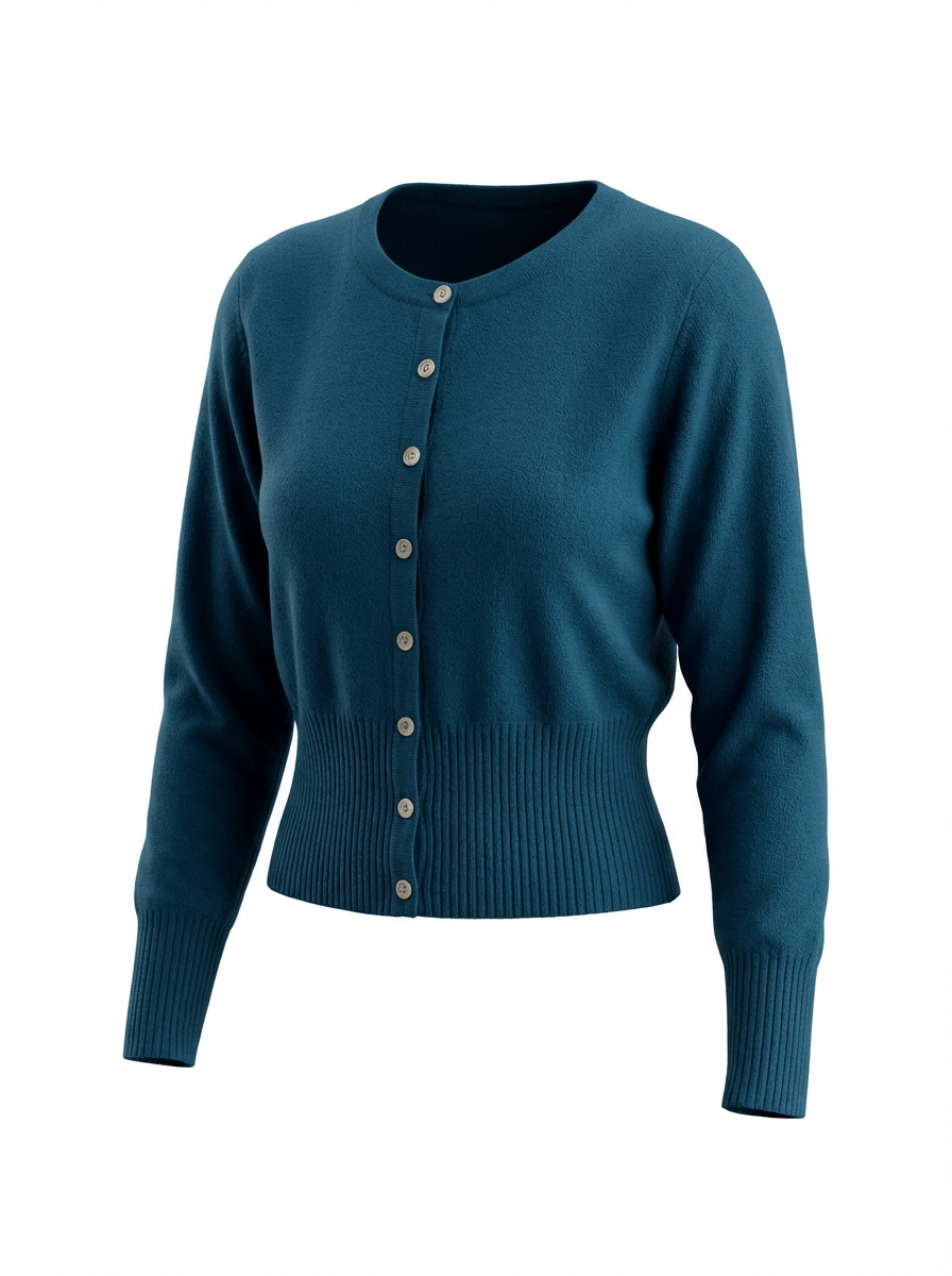 The Sculpted Ribbed-Waist Cardigan