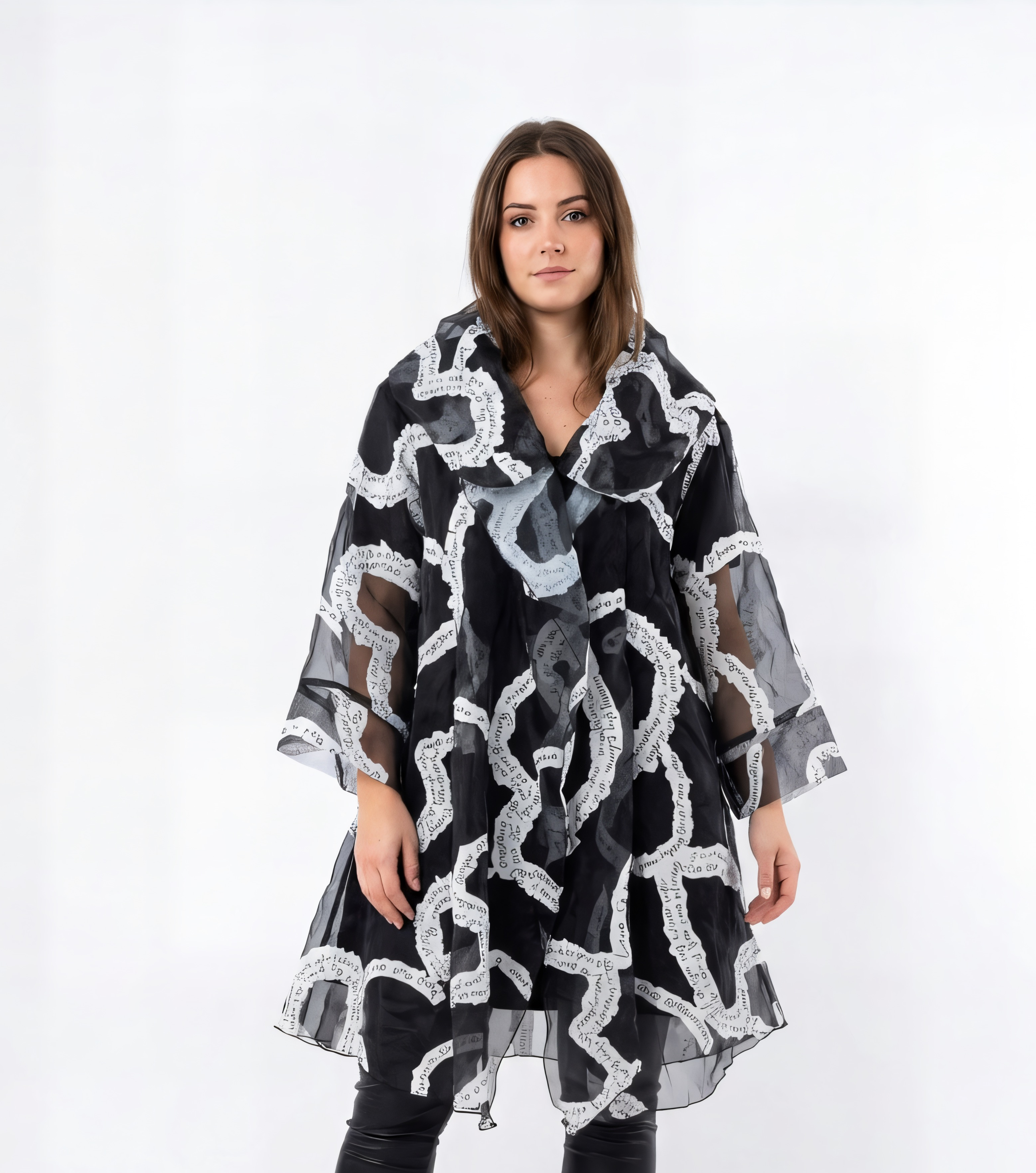 The Black In White Organza Coat