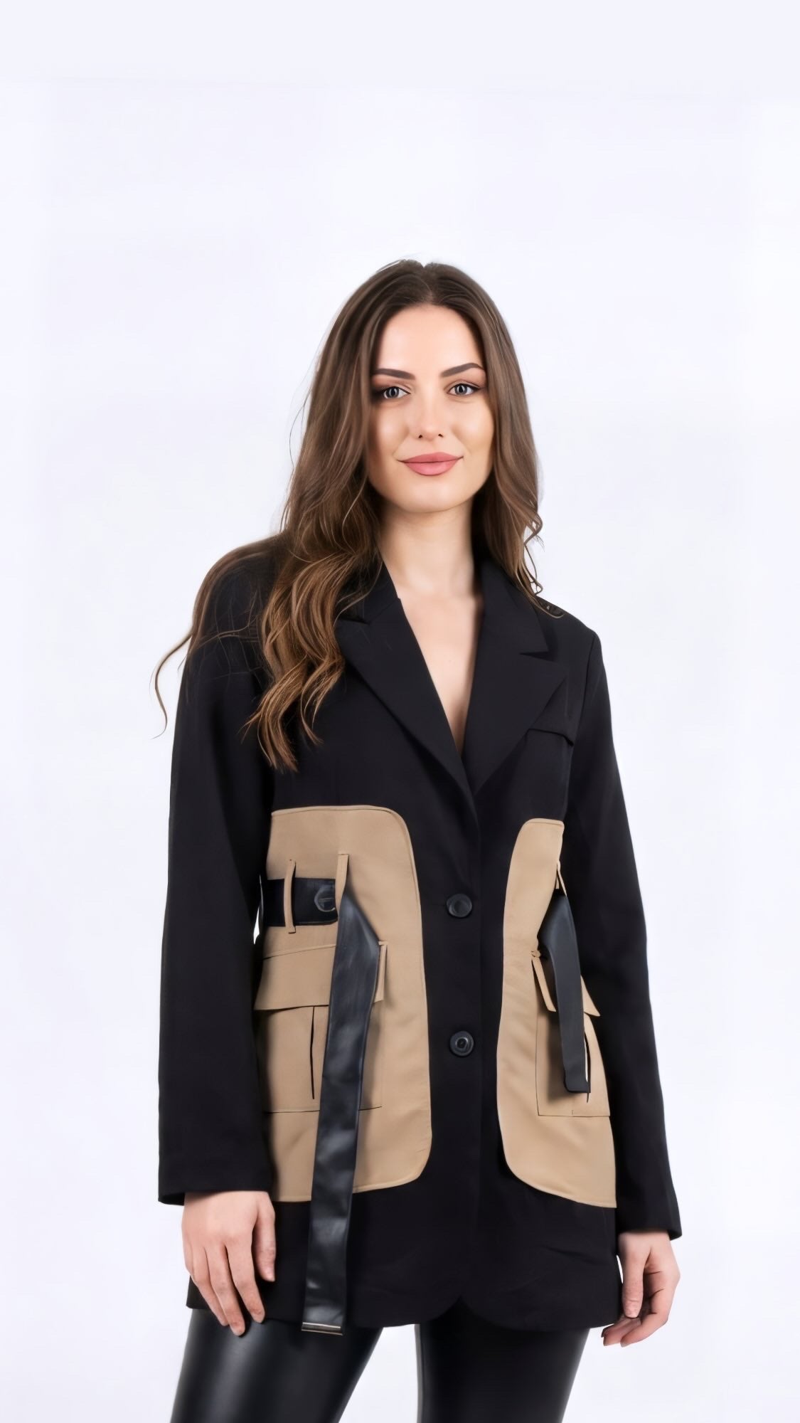 The Black in Brown detailed pocket Blazer