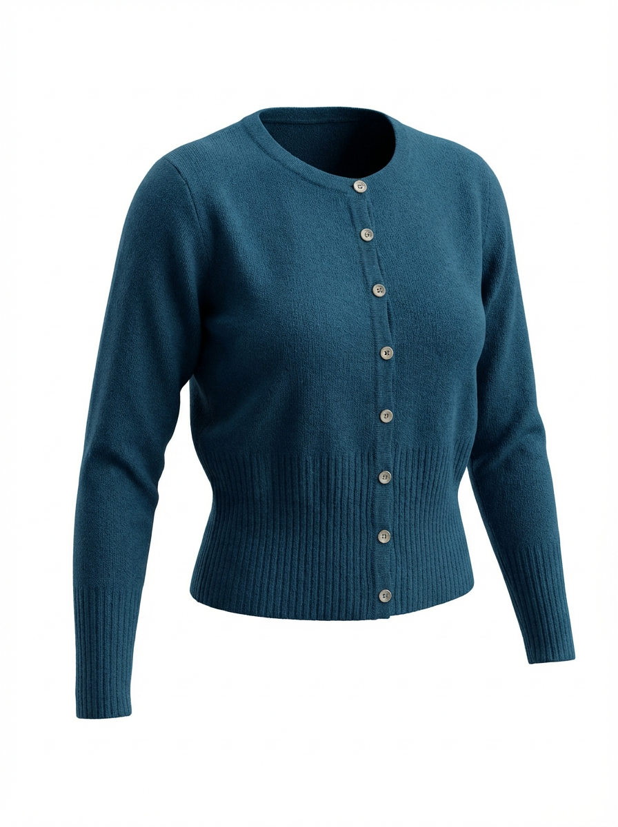 The Sculpted Ribbed-Waist Cardigan