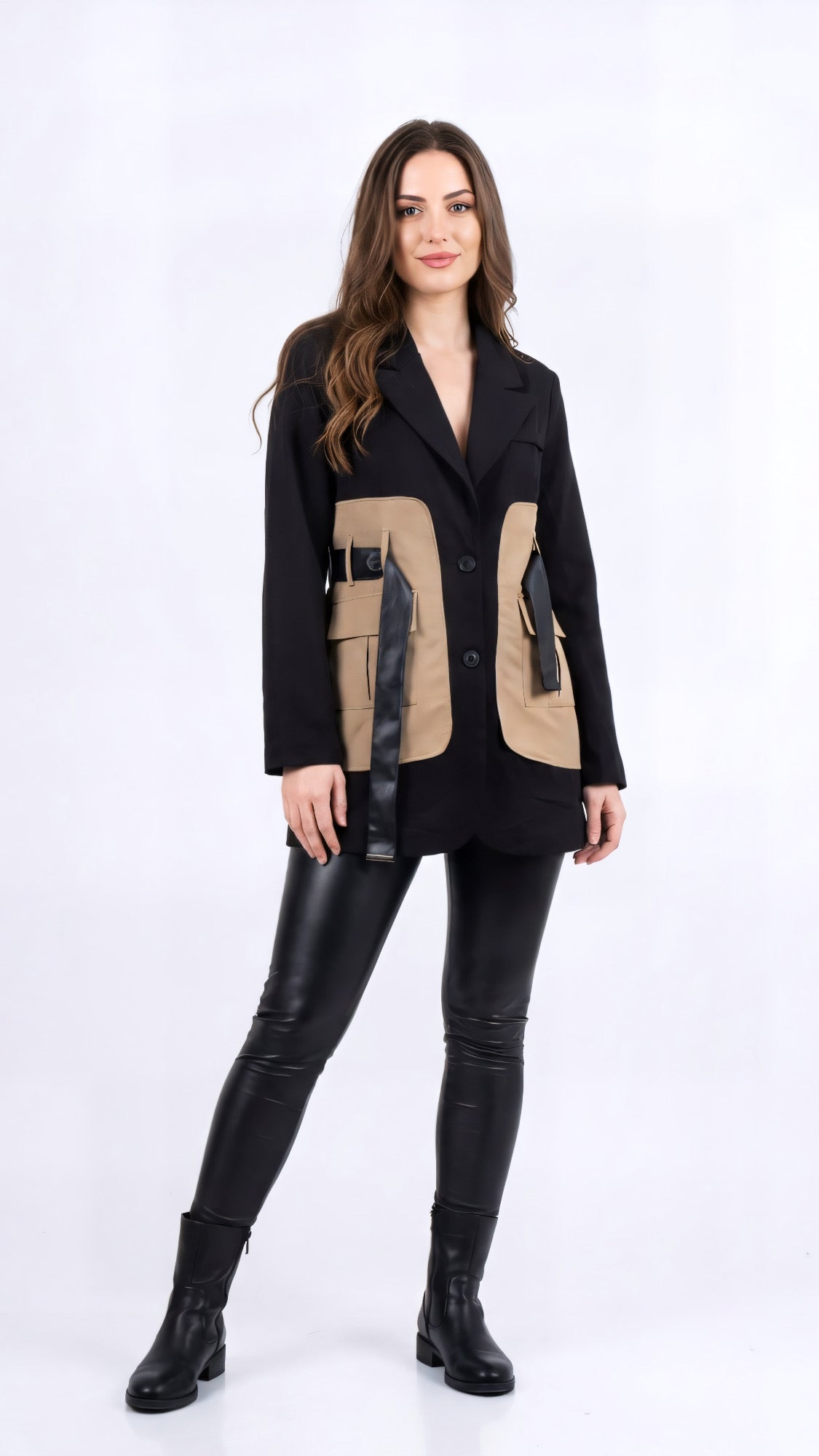 The Black in Brown detailed pocket Blazer