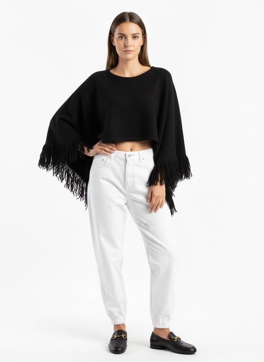 The Cropped Fringe Capelet
