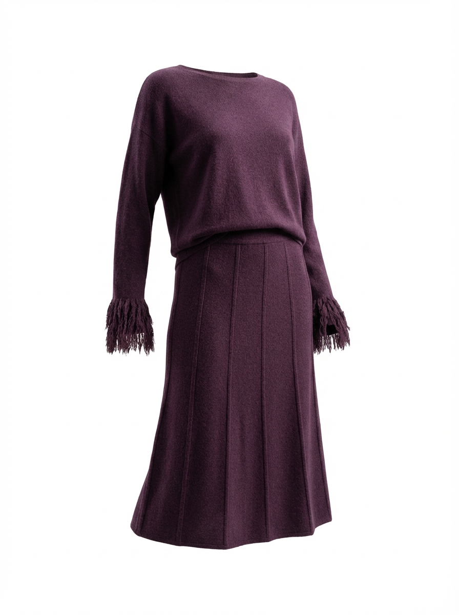 The Amethyst Paneled Midi Skirt
