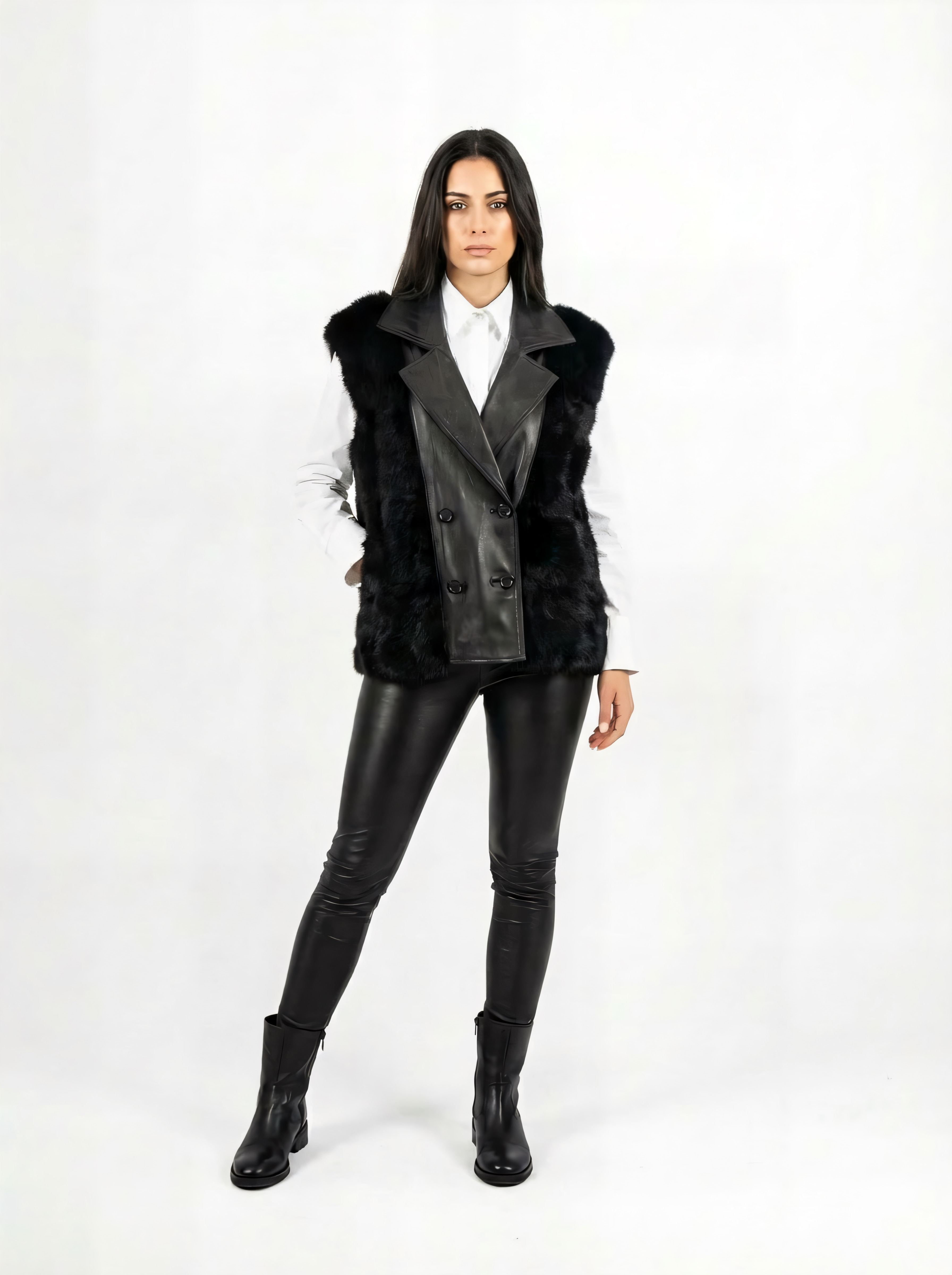 Natural Leather & Fur Jacket