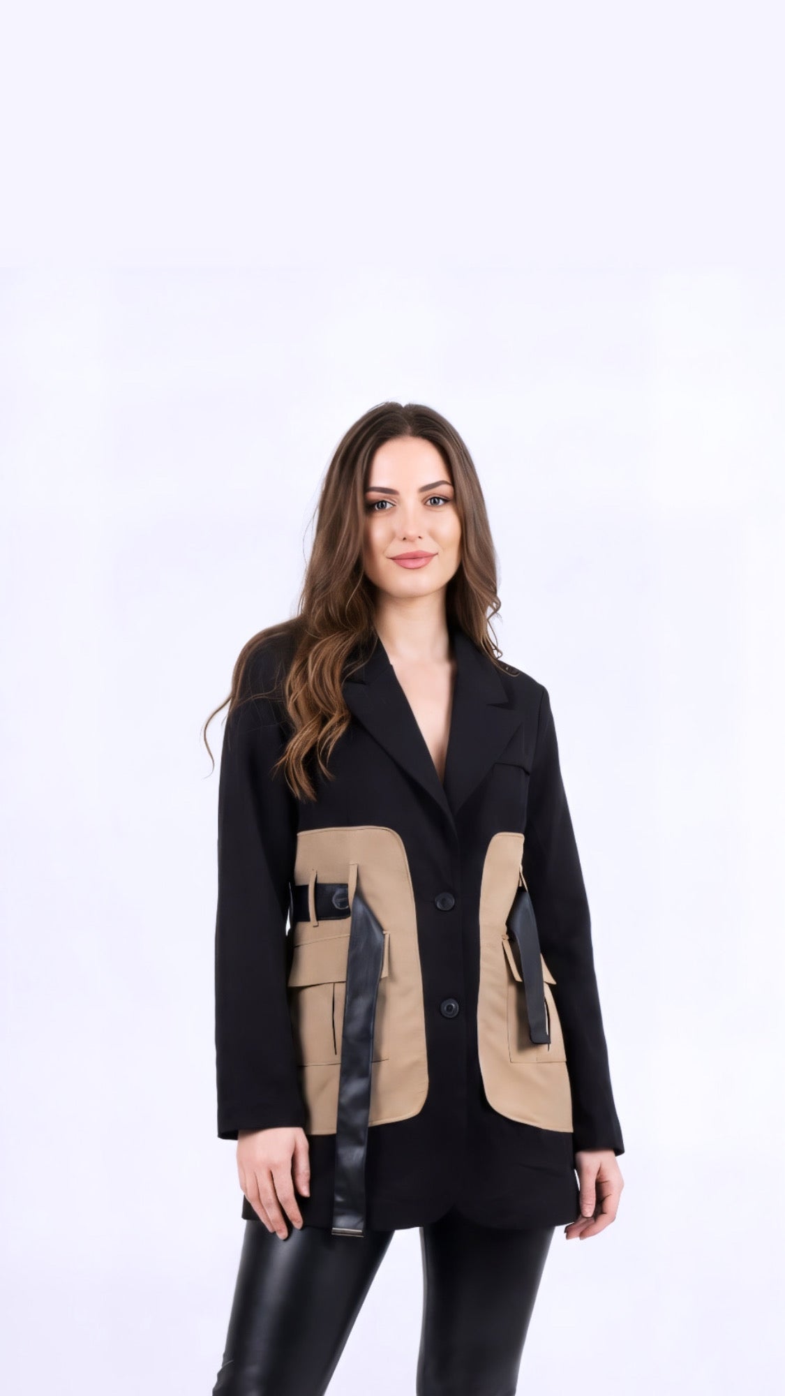 The Black in Brown detailed pocket Blazer