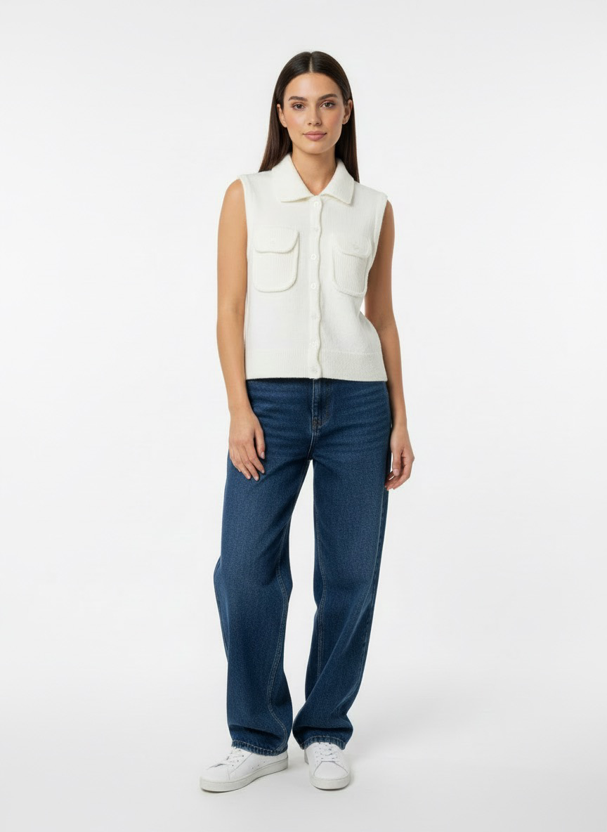 Pocket Detail Knit Top