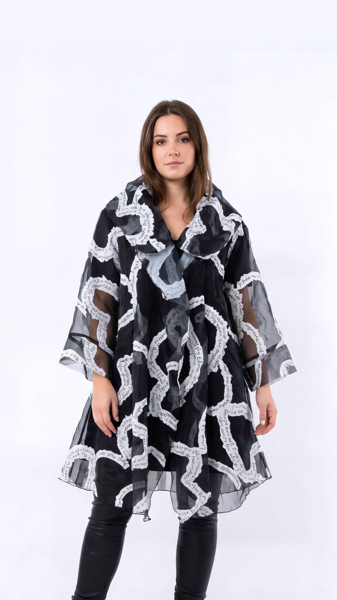 The Black In White Organza Coat