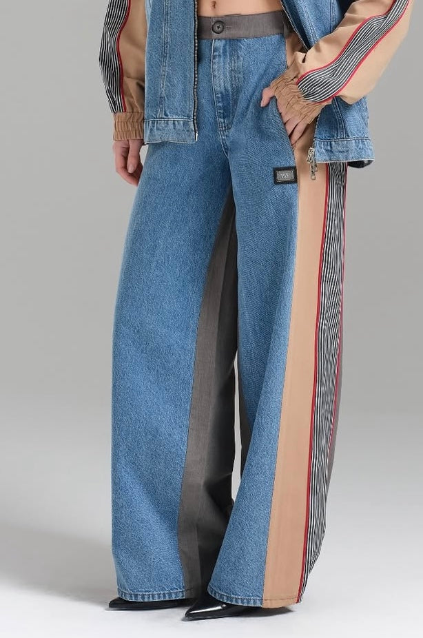 Panel Stripe Jeans
