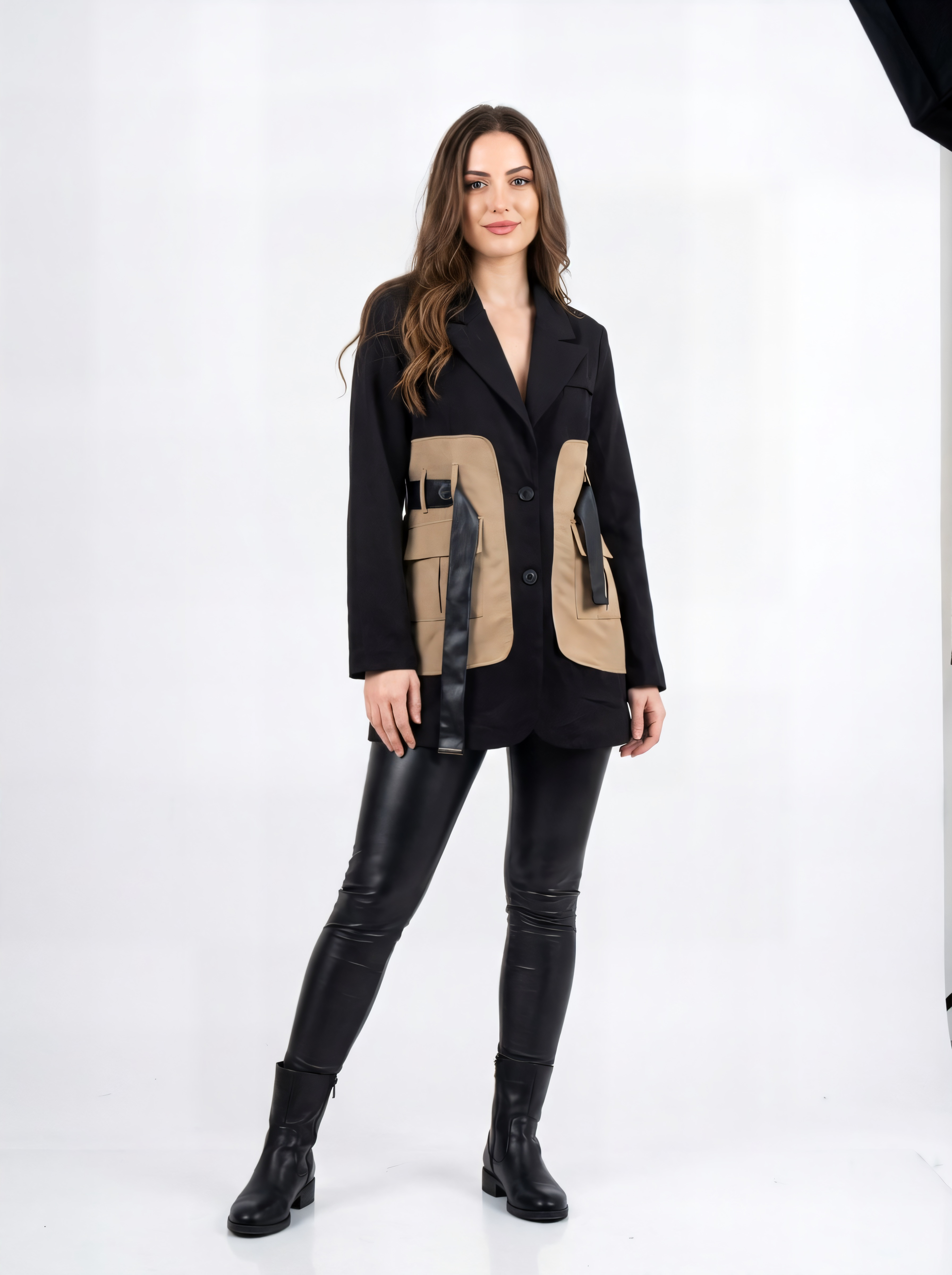 The Black in Brown detailed pocket Blazer