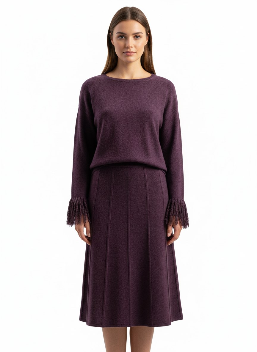 The Amethyst Paneled Midi Skirt