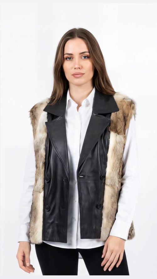 Natural Leather & Fur Jacket